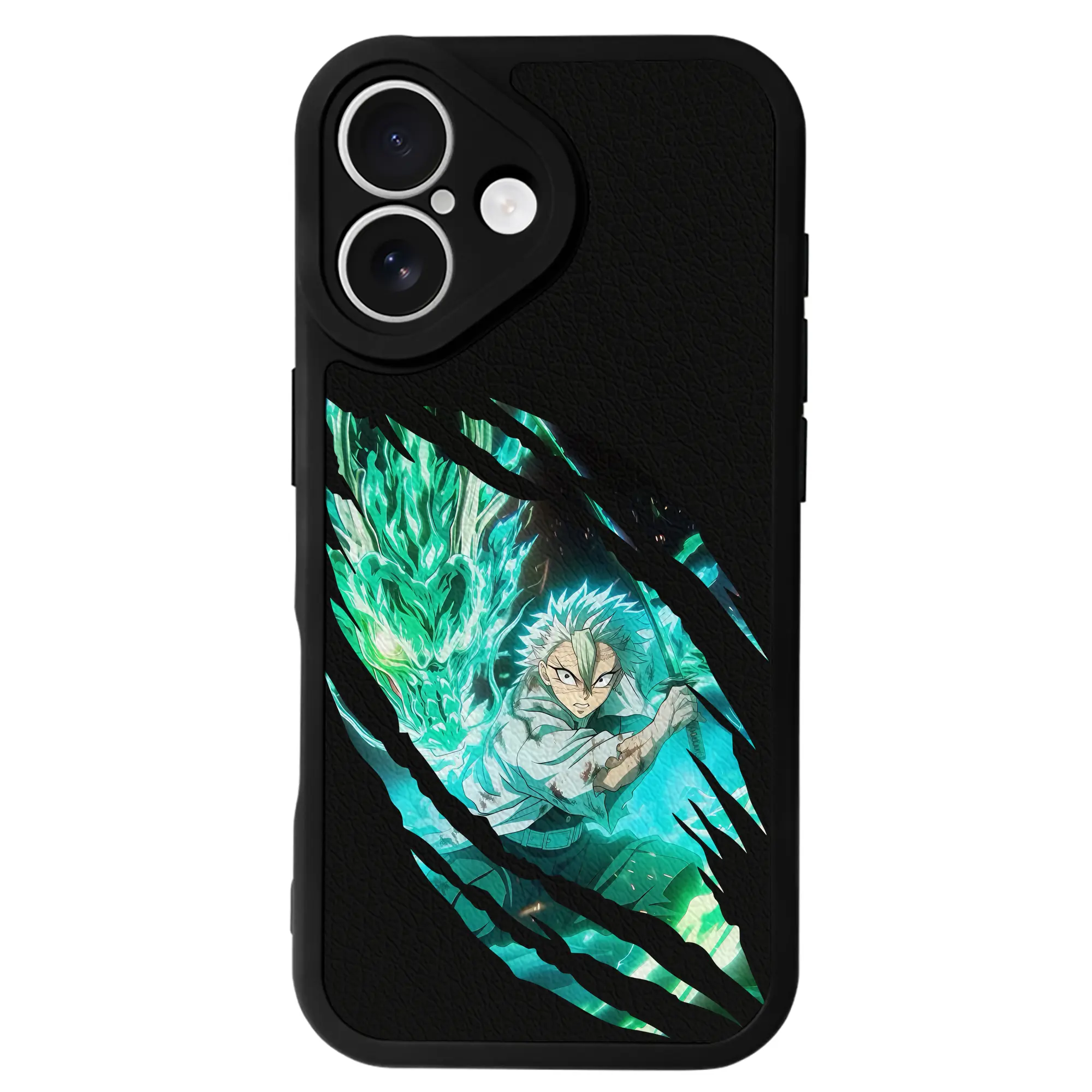 鬼滅の刃 グッズ,不死川 実弥 - IPhone 16シリーズ対応 ・ シリコンスマホケース ・ レザー調 ・ 高精度フィット ・ 耐衝撃 ・ ワイヤレス充電対応 ・ 精密カット